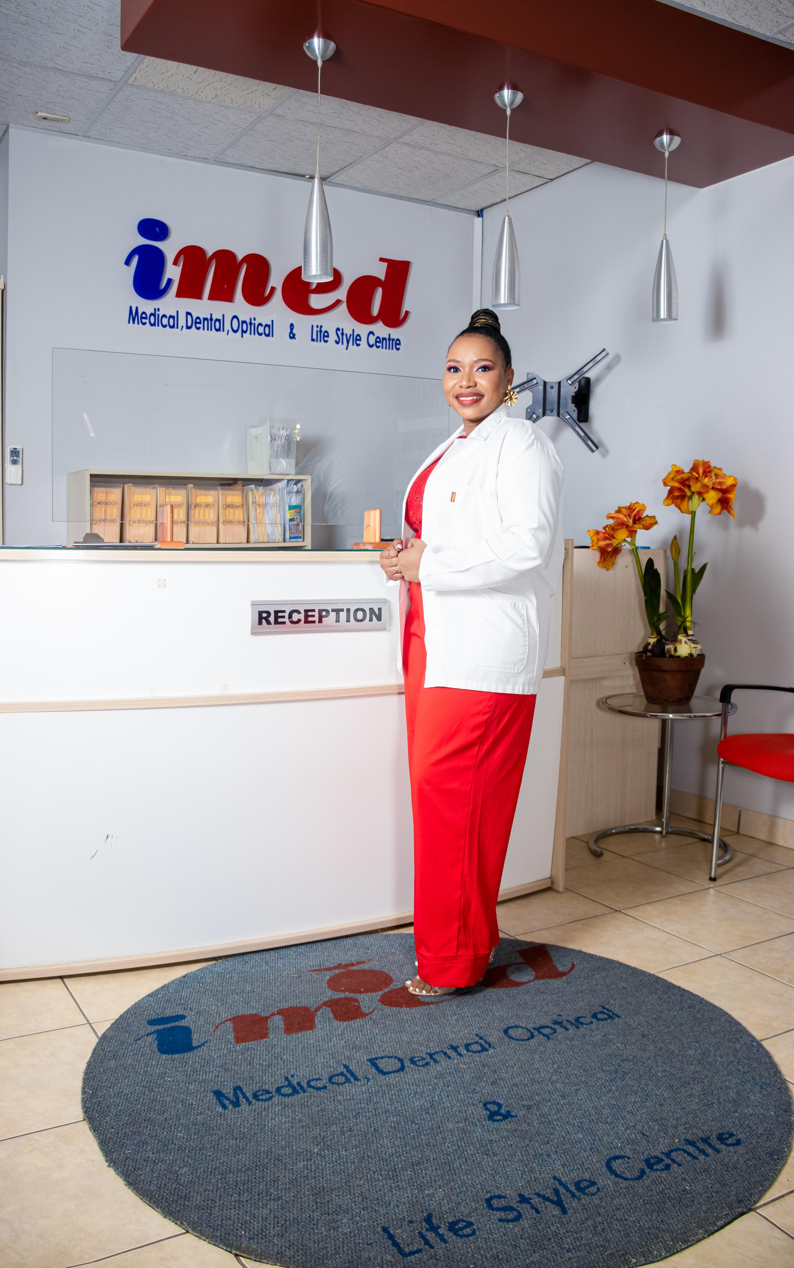 Dr Makoma Nandi Khumalo welcoming you at The Dental Palace reception